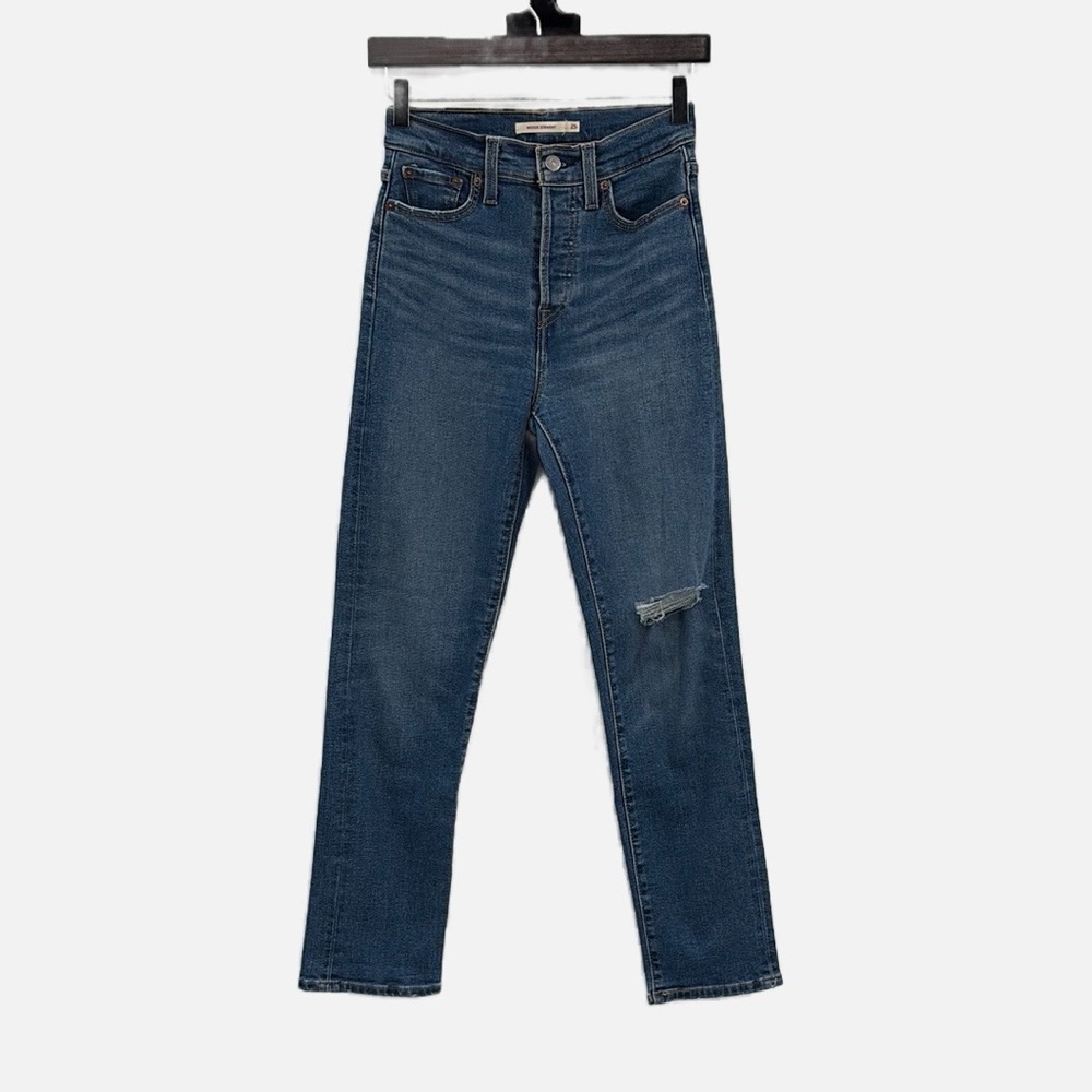 Levi's Wedgie Straight Button Fly Distressed Jeans - Size 25